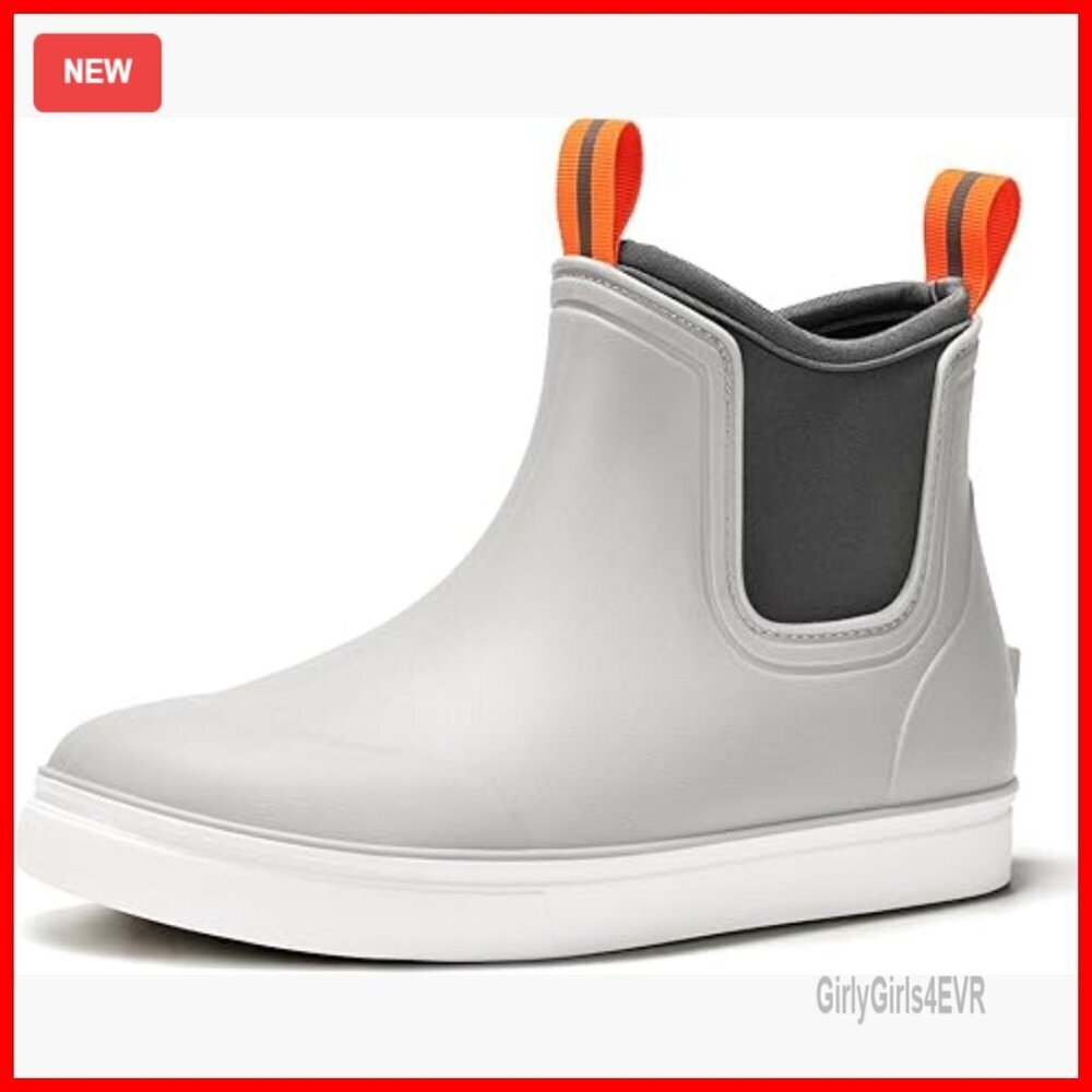 Women's Waterproof Ankle Rain Boots Anti-Slip Lightweight Work Shoes